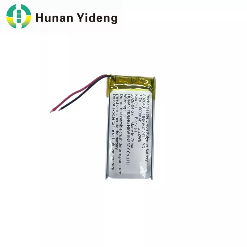 802040 600mAh Battery Rechargeable le haghaidh Taifeadán Gutha agus Bréagáin Leictreach