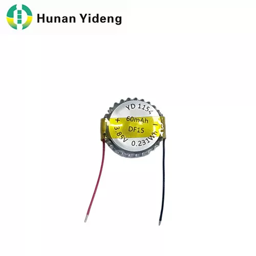 1254 3.7v 75mAh 0.277wh Pouch Coin Lipo Battery Rechargeable Button Cell